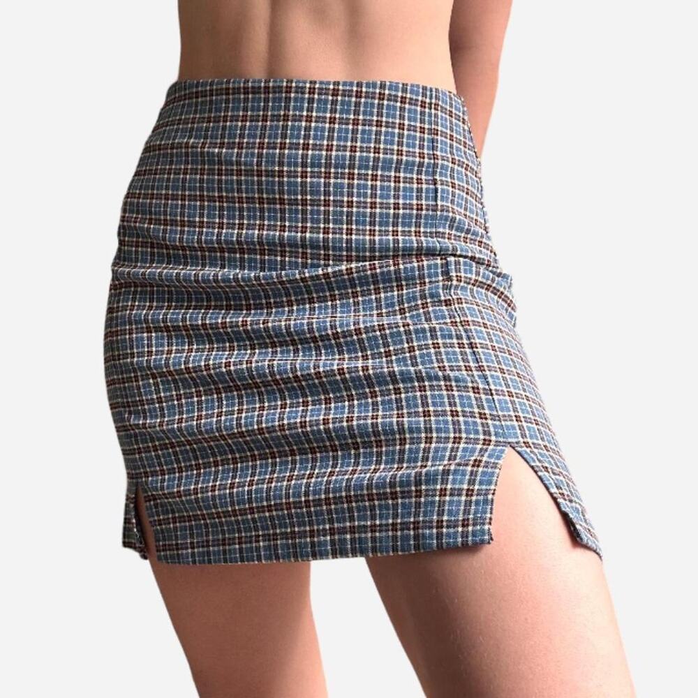 Brandy melville mini plaid mini skirt high rise - fits like XS